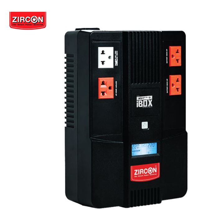 เครื่องสำรองไฟ Zircon Line Interactive UPS/ Hybrid Ibox LCD/ 1000VA/550W/ Digital Display, Hot Swapp. (Tower type)
